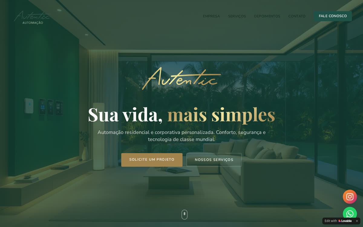 Site da Autêntica Automação criado pela Agência GS